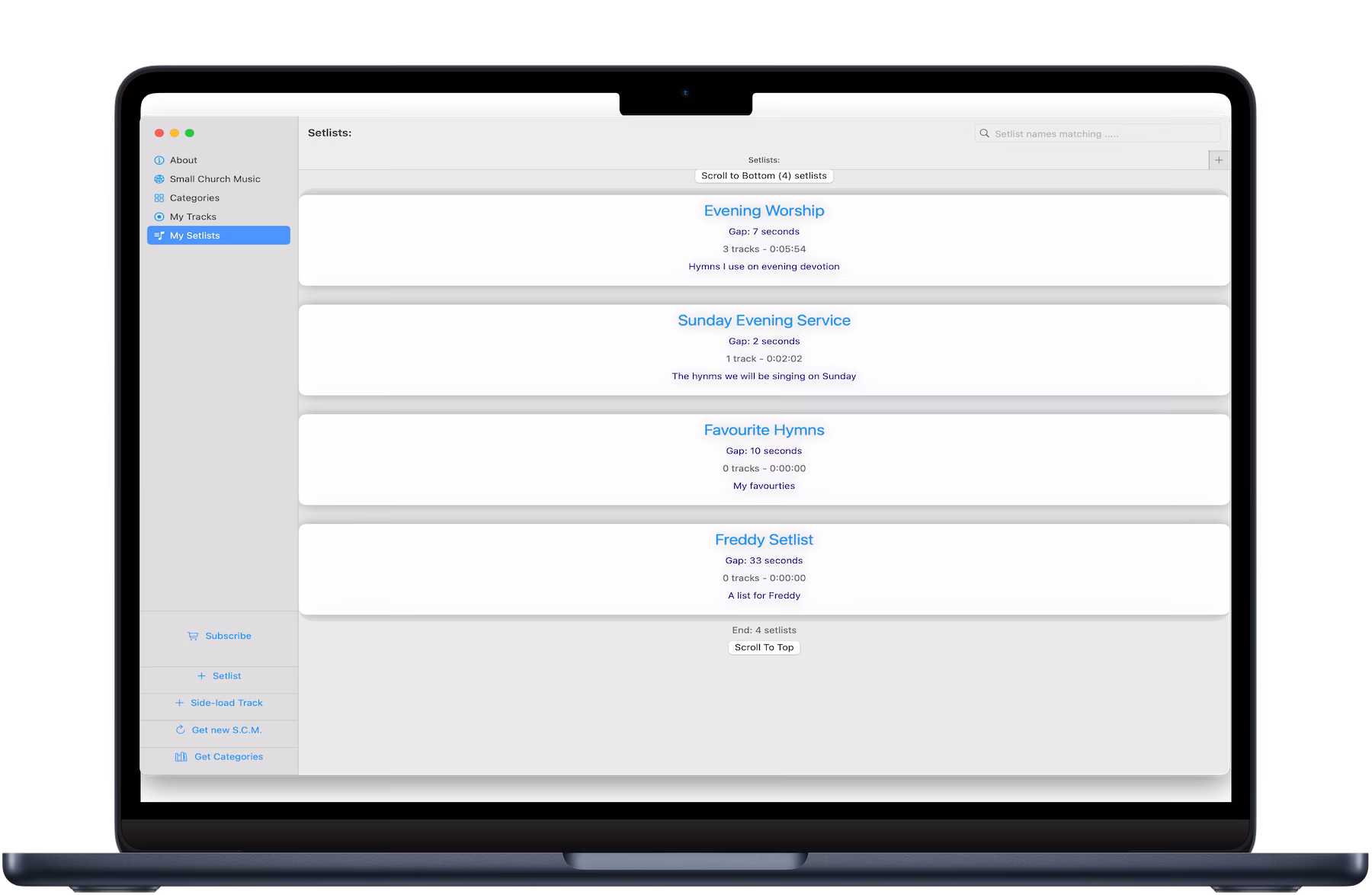 SCM Mac App on an Mac Book Air